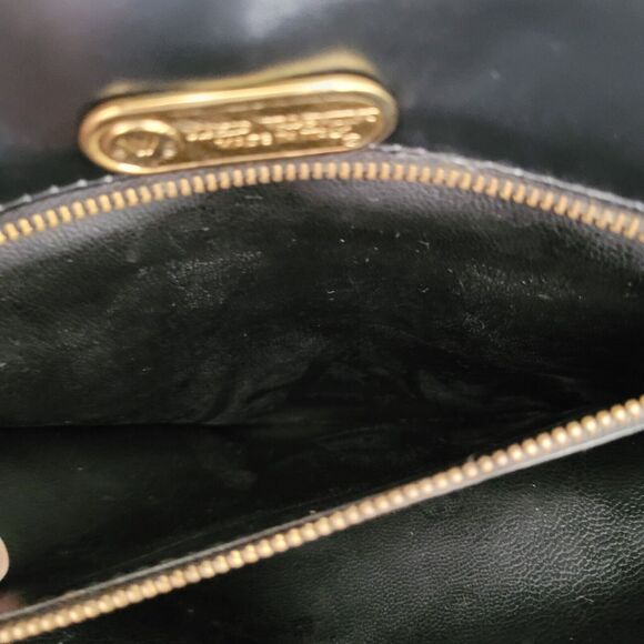 Mario Valentino Bag Clutch Handbag Vintage Pouch Italian Black Logo Leather 12x8 - Picture 5 of 10
